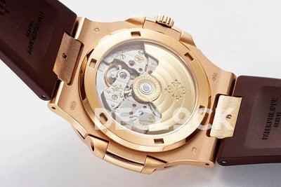 Replica Pattek Philippe Nautilus 5711/1R Best Edition Brown Textured Dial on Brown Rubber Strap
