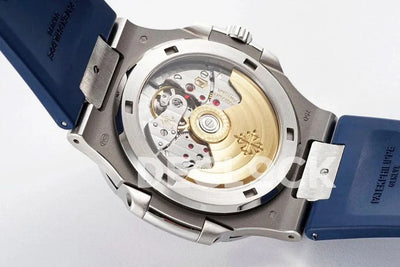 Replica Pattek Philippe Nautilus 5711/1A Blue Textured Dial on Blue Rubber Strap