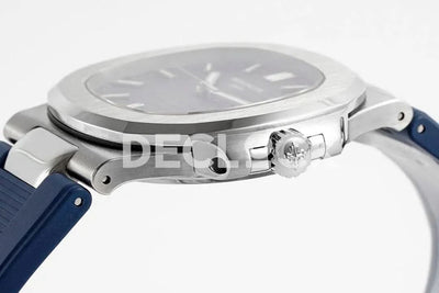 Replica Pattek Philippe Nautilus 5711/1A Blue Textured Dial on Blue Rubber Strap