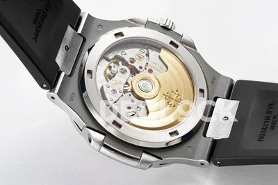 Replica Pattek Philippe Nautilus 5711/1A White Textured Dial on Black Rubber Strap