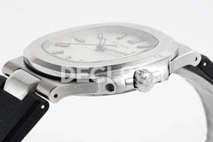 Replica Pattek Philippe Nautilus 5711/1A White Textured Dial on Black Rubber Strap