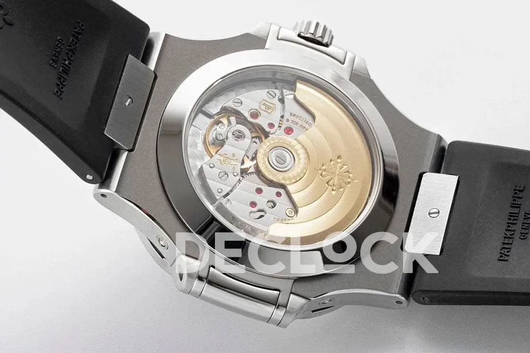 Replica Pattek Philippe Nautilus 5726 Complicated SS White Textured Dial on Black Rubber Strap