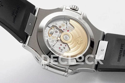 Replica Pattek Philippe Nautilus 5726 Complicated SS White Textured Dial on Black Rubber Strap