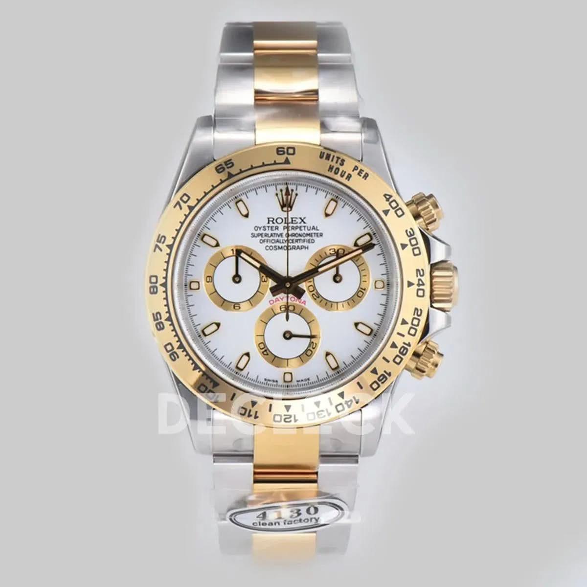 Replica Rolex Daytona 116503LN White Dial in Steel/Yellow Gold |  Declock.