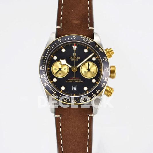Replica Tudor Black Bay Chrono S&G Ref: M79363N on Leather Strap |  Declock.