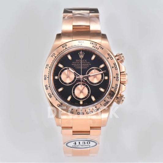 Replica Rolex Daytona 116505 Black Dial in Everose Gold