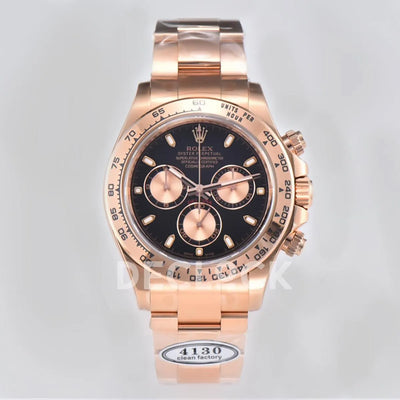 Replica Rolex Daytona 116505 Black Dial in Everose Gold