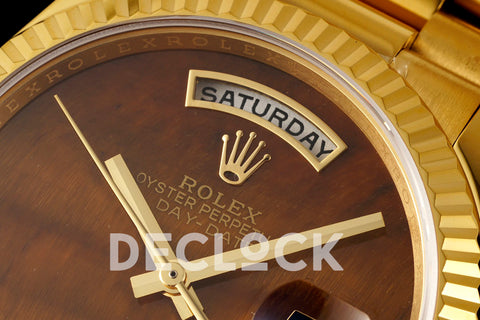 Day-Date 36 128238 Brown Wave Dial in Gold