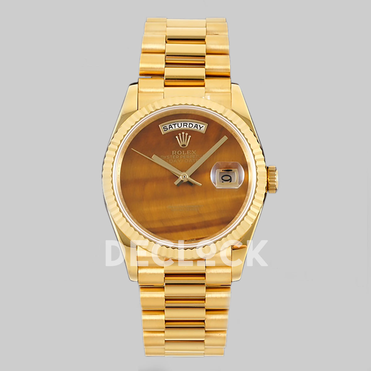 Day-Date 36 128238 Brown Wave Dial in Gold