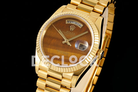 Day-Date 36 128238 Brown Wave Dial in Gold