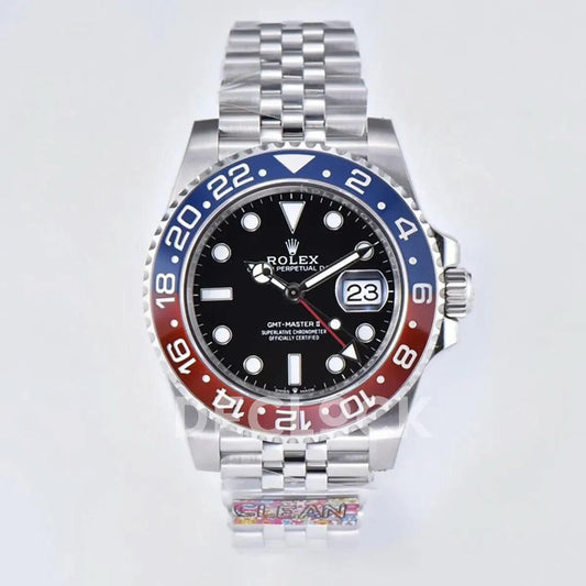 Replica Rolex GMT Master II 126710 BLRO ‘Pepsi’ Black Dial in Jubilee Bracelet |  Declock.