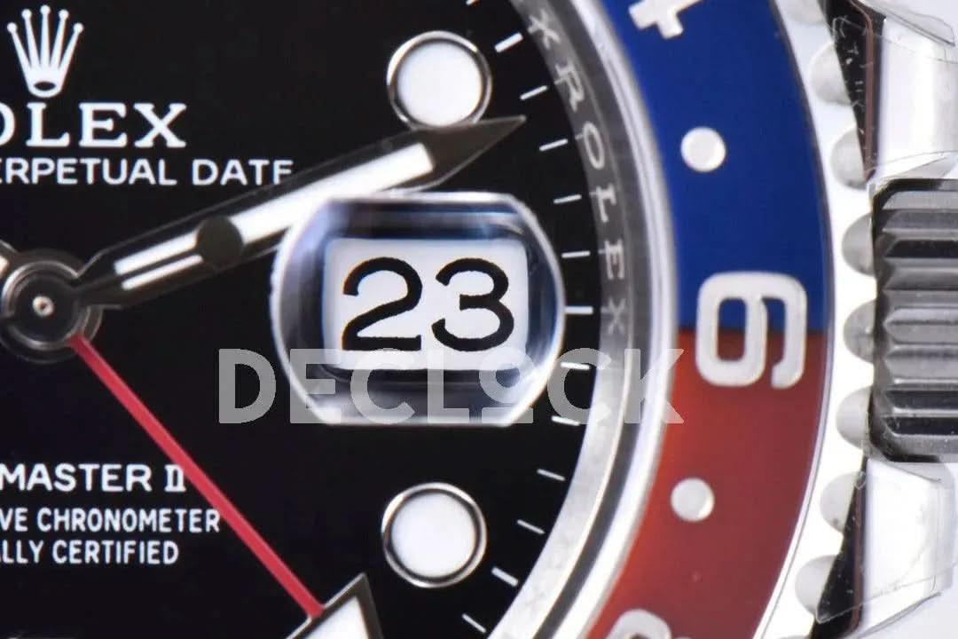 Replica Rolex GMT Master II 126710 BLRO ‘Pepsi’ Black Dial in Jubilee Bracelet |  Declock.