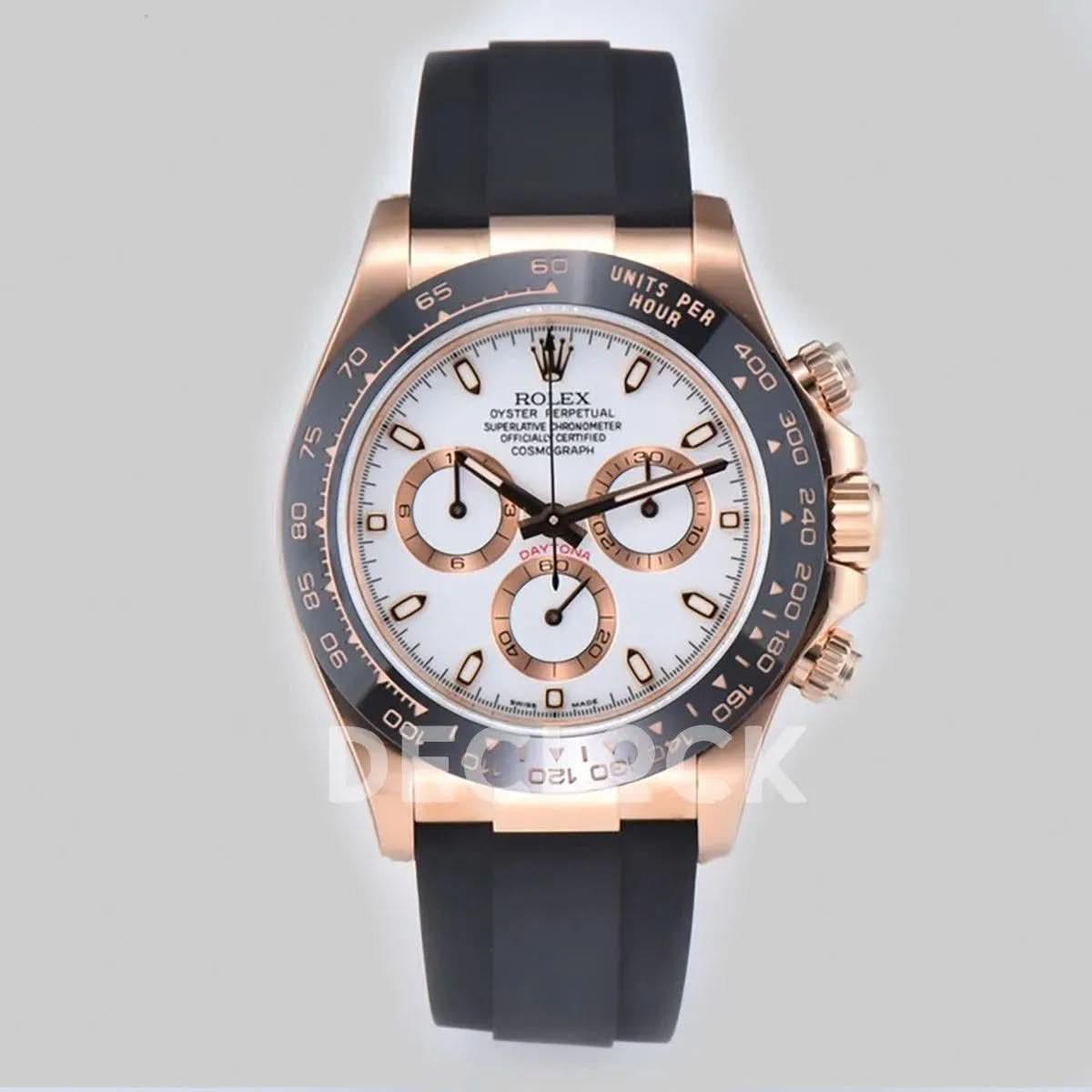 Replica Rolex Daytona 116515LN Pink/White Dial in Everose Gold |  Declock.
