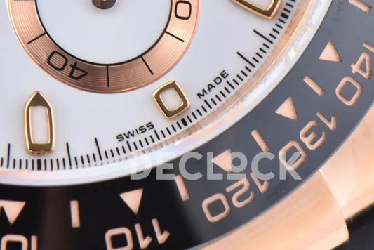 Replica Rolex Daytona 116515LN Pink/White Dial in Everose Gold | Declock.