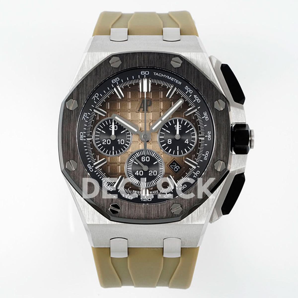Replica Audemars Pigeut Royal Oak Offshore Novelty 43mm Smoked Light Brown Dial Ref. 26420SO.OO.A600CA.01 |  Declock.