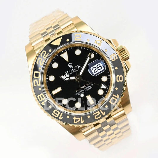 Replica Rolex GMT-Master II 126718GRNR 18K Yellow Gold | Declock.