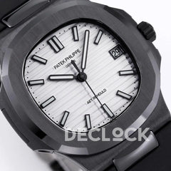 Replica Pattek Philippe AET Nautilus 5711 Black Ceramic AMGF White Dial on Black Rubber Strap