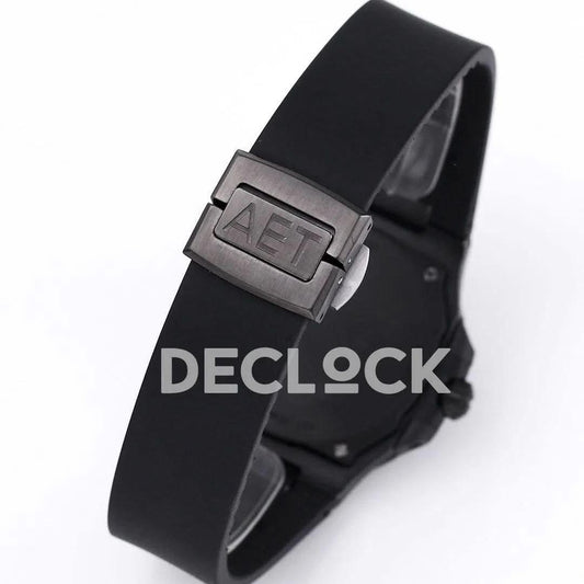 Replica Pattek Philippe AET Nautilus 5711 Black Ceramic AMGF Tiffany Blue Dial on Black Rubber Strap | Declock.