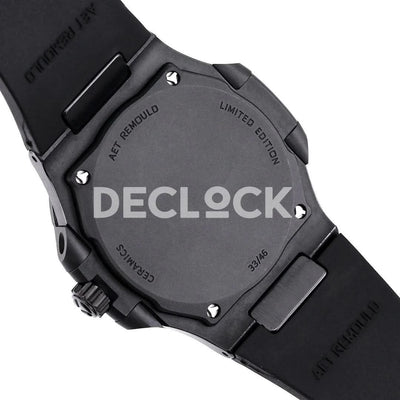 Replica Pattek Philippe AET Nautilus 5711 Black Ceramic AMGF Black Dial on Black Rubber Strap
