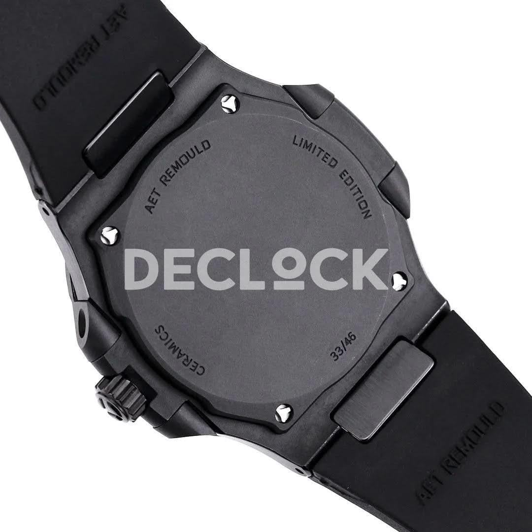 Replica Pattek Philippe AET Nautilus 5711 Black Ceramic AMGF White Dial on Black Rubber Strap |  Declock.