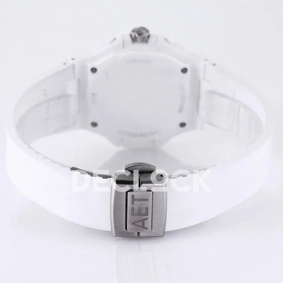 Replica Pattek Philippe AET Nautilus 5711 White Ceramic AMGF Black Dial on White Rubber Strap