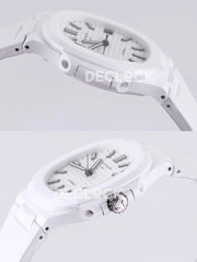 Replica Pattek Philippe AET Nautilus 5711 White Ceramic AMGF White Dial on White Rubber Strap