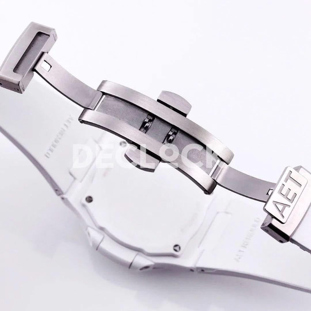 Replica Pattek Philippe AET Nautilus 5711 White Ceramic AMGF White Dial on White Rubber Strap |  Declock.