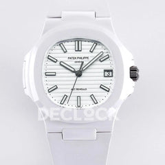 Replica Pattek Philippe AET Nautilus 5711 White Ceramic AMGF White Dial on White Rubber Strap