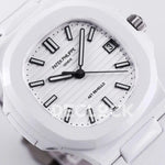 AET Nautilus 5711 White Ceramic AMGF White Dial on White Rubber Strap