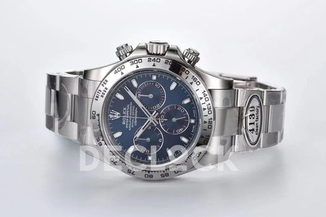 Replica Rolex Daytona 116509 Blue Dial in White Gold |  Declock.