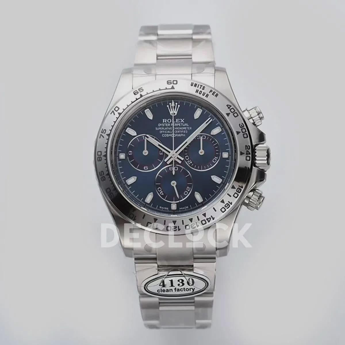 Replica Rolex Daytona 116509 Blue Dial in White Gold |  Declock.