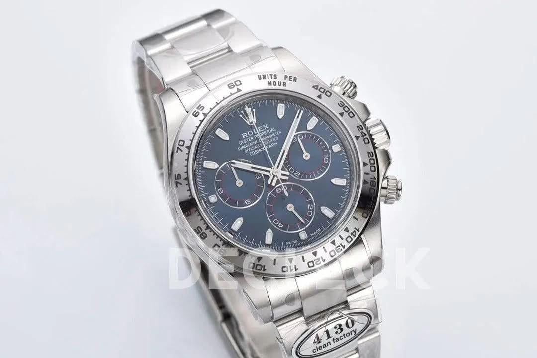 Replica Rolex Daytona 116509 Blue Dial in White Gold |  Declock.