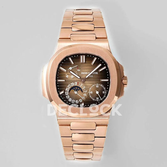 Replica Pattek Philippe Nautilus 5712 RG Brown Dial on RG Bracelet |  Declock.