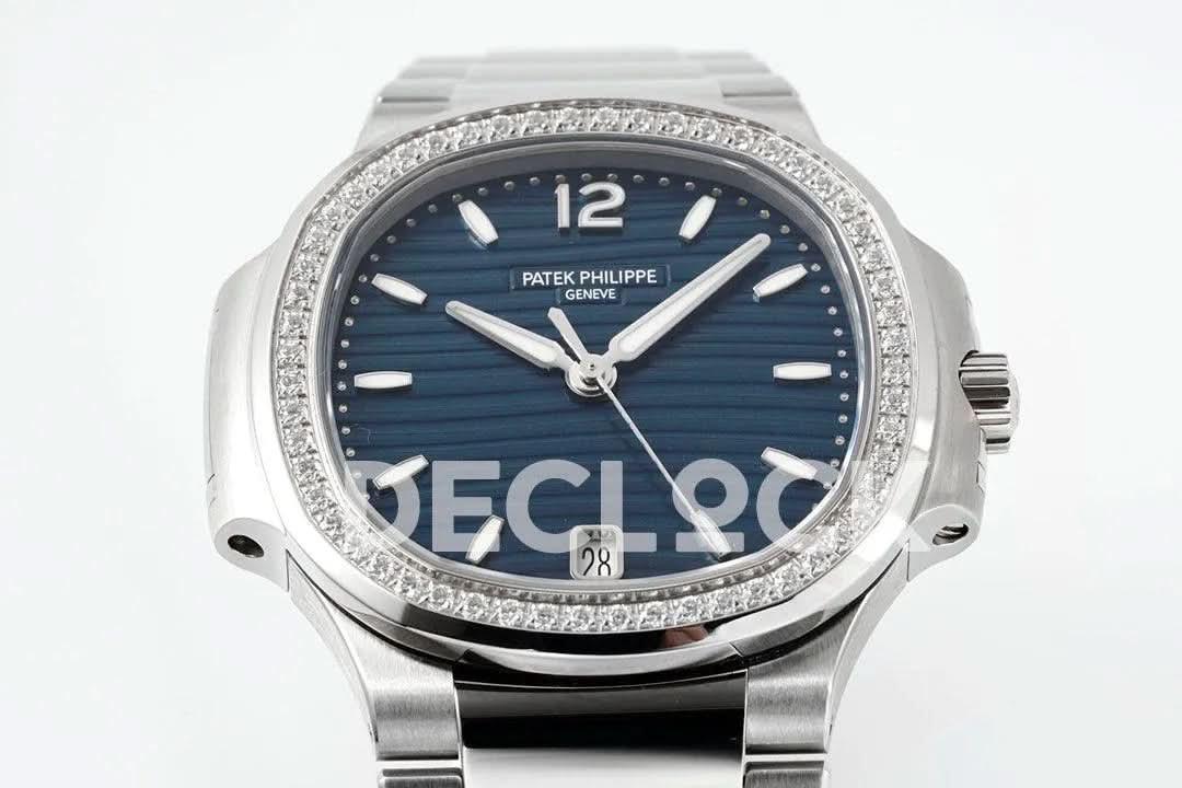 Replica Pattek Philippe Nautilus 7118 Ladies SS Blue Dial Diamond Bezel |  Declock.
