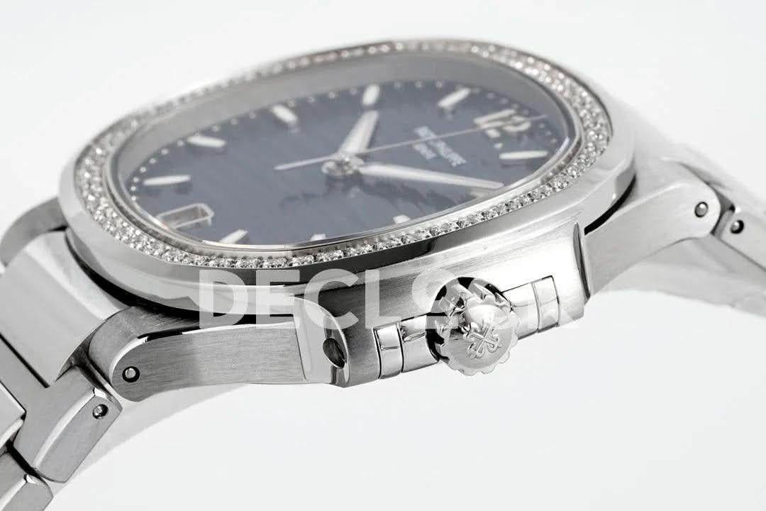Replica Pattek Philippe Nautilus 7118 Ladies SS Blue Dial Diamond Bezel |  Declock.
