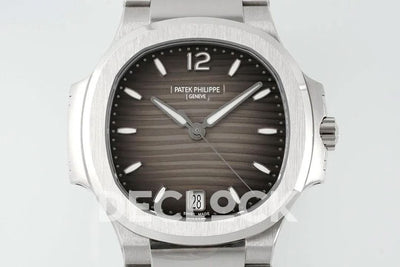 Replica Pattek Philippe Nautilus 7118 Ladies SS Brown Dial