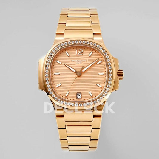 Replica Pattek Philippe Nautilus 7118 Ladies RG Diamond Bezel |  Declock.