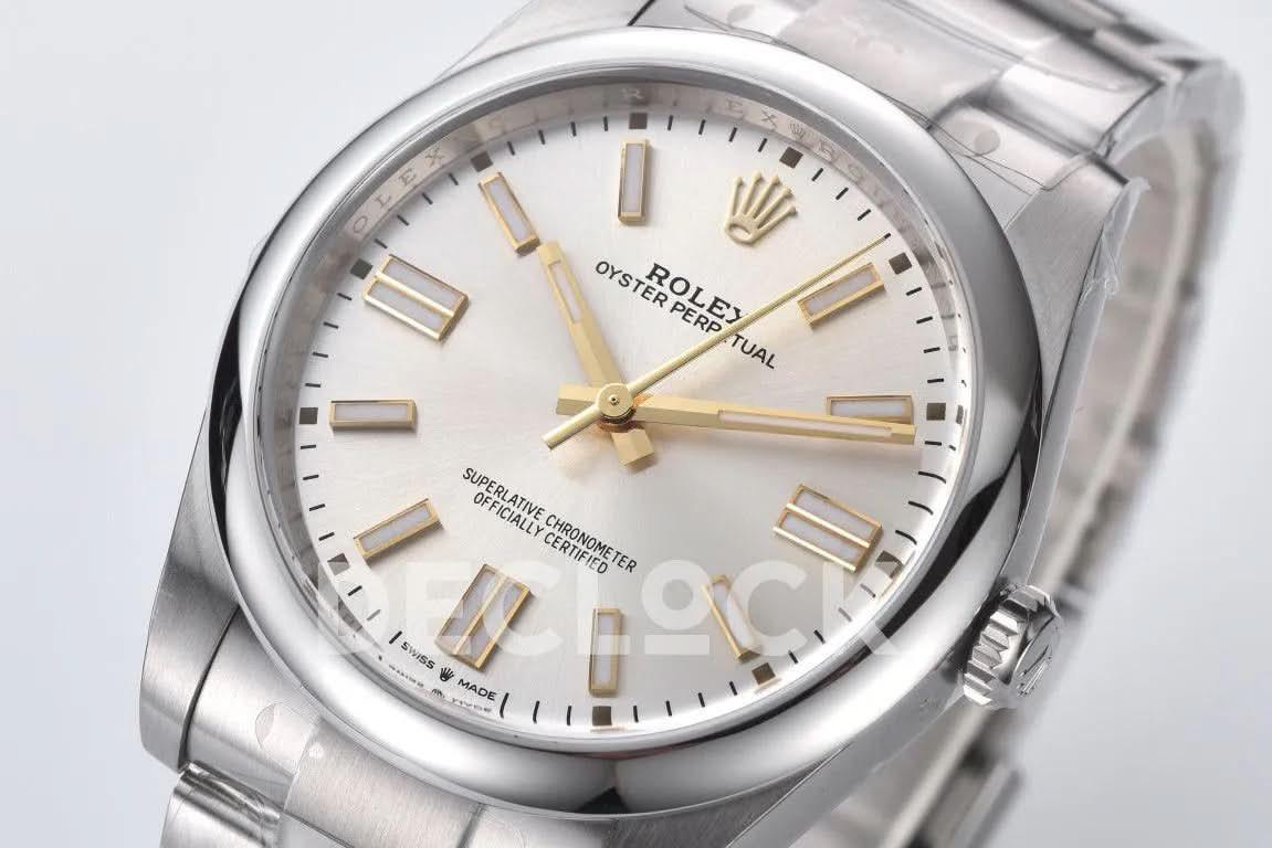 Replica Rolex Oyster Perpetual 41mm Silver Blue Dial 124300 |  Declock.