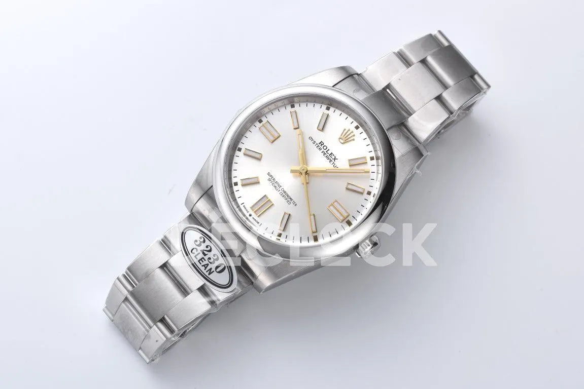 Replica Rolex Oyster Perpetual 41mm Silver Blue Dial 124300