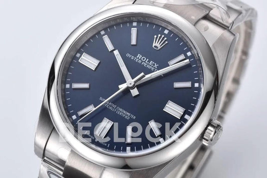 Replica Rolex Oyster Perpetual 41mm Turquoise Bright Blue Dial 124300 | Declock.
