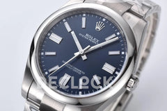 Replica Rolex Oyster Perpetual 41mm Turquoise Bright Blue Dial 124300