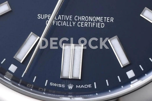 Replica Rolex Oyster Perpetual 41mm Turquoise Bright Blue Dial 124300 |  Declock.