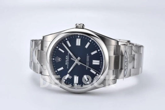 Replica Rolex Oyster Perpetual 41mm Turquoise Bright Blue Dial 124300 | Declock.