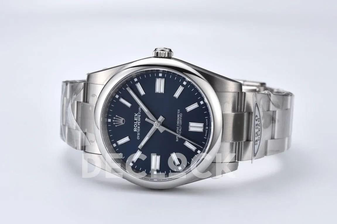Replica Rolex Oyster Perpetual 41mm Turquoise Bright Blue Dial 124300 |  Declock.