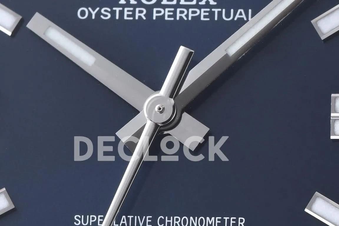Replica Rolex Oyster Perpetual 41mm Turquoise Bright Blue Dial 124300 |  Declock.
