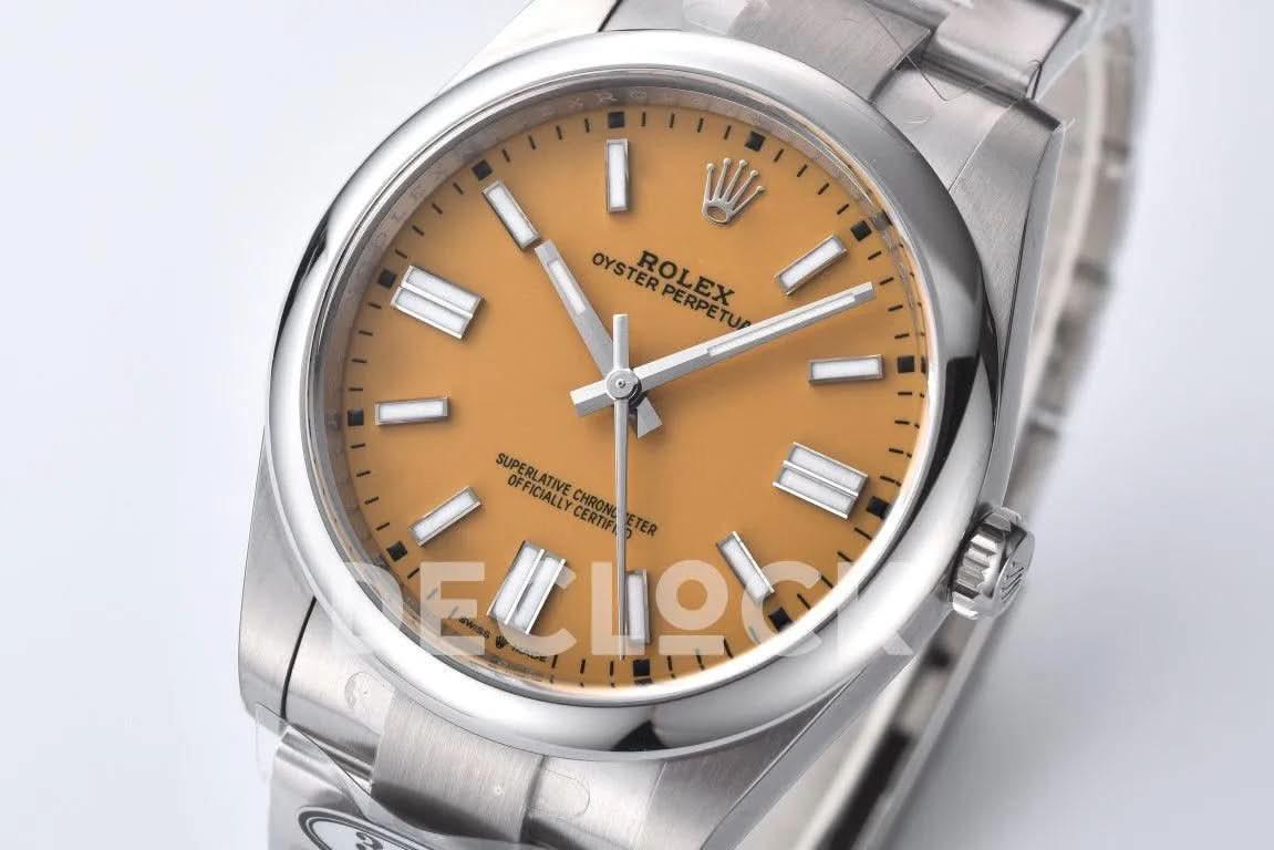 Replica Rolex Oyster Perpetual 41mm Orange Dial 124300 |  Declock.
