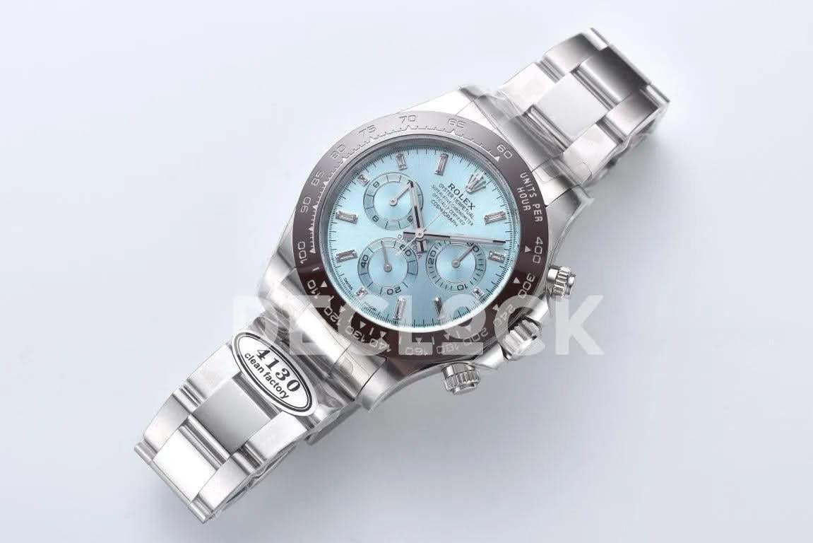 Replica Rolex Daytona 116506 Platinum Ice Blue Dial with Diamond Markers |  Declock.