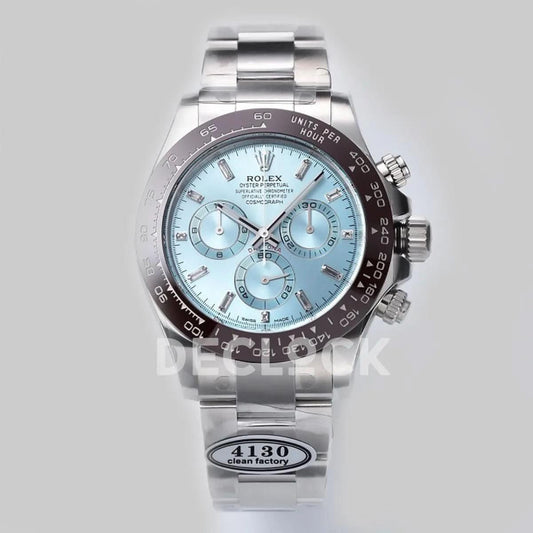 Replica Rolex Daytona 116506 Platinum Ice Blue Dial with Diamond Markers | Declock.