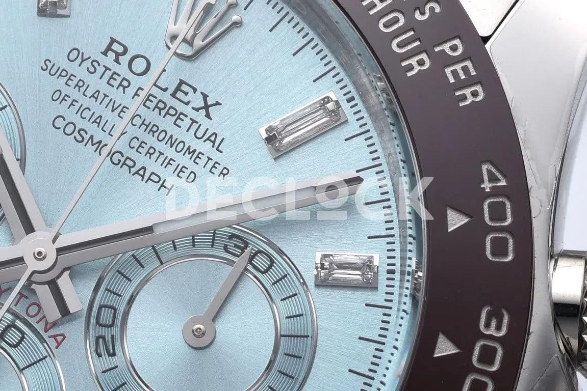 Replica Rolex Daytona 116506 Platinum Ice Blue Dial with Diamond Markers |  Declock.