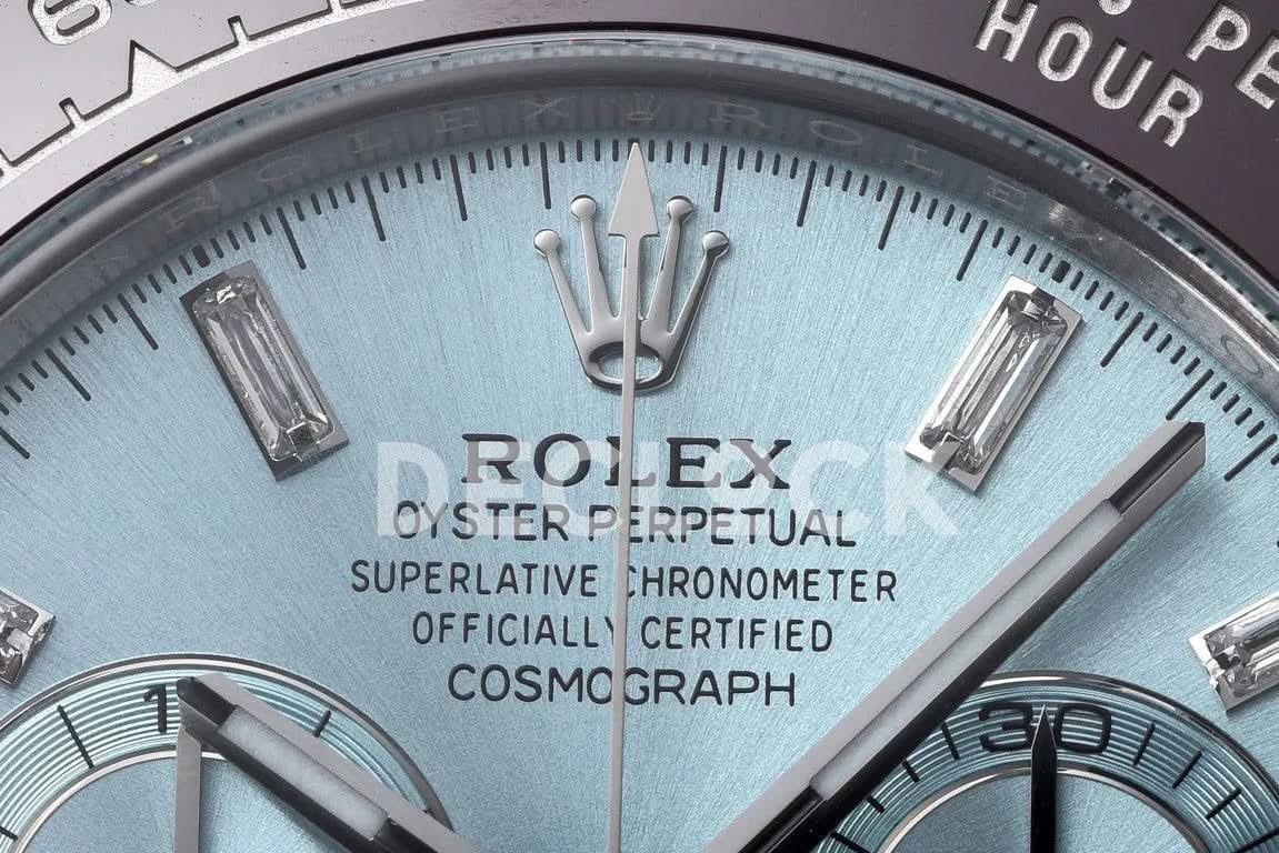 Replica Rolex Daytona 116506 Platinum Ice Blue Dial with Diamond Markers |  Declock.
